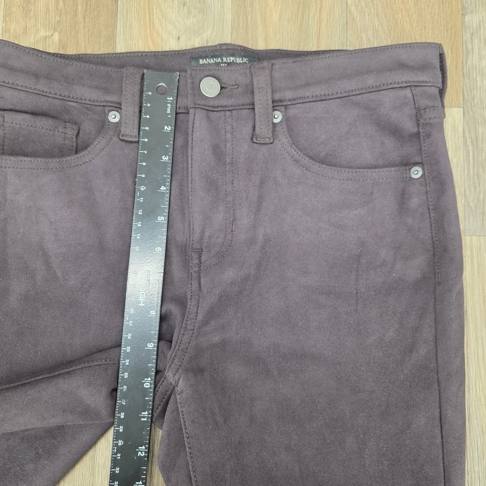 Banana Republic High‎ Rise Slim Faux Suede Pants Brown Women Size 26/2